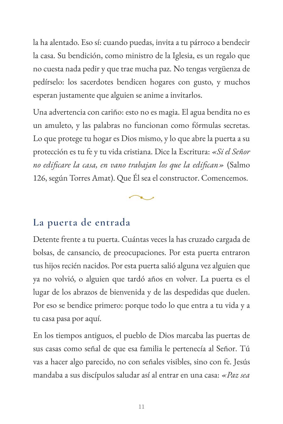 Página interior: bendición de la puerta de entrada